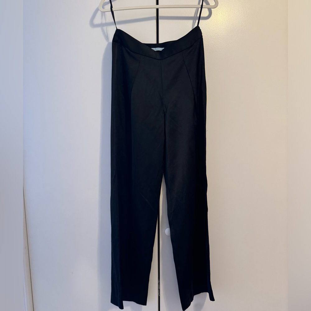 Black silk pants